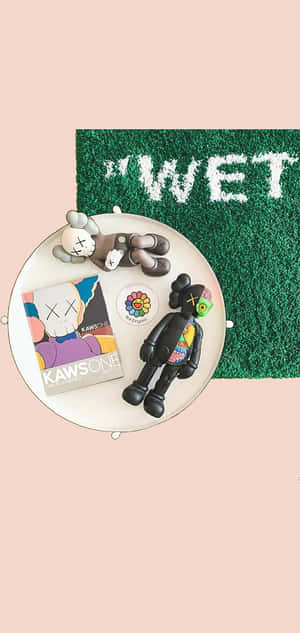 K A W S Figuresand Companionon Display Wallpaper