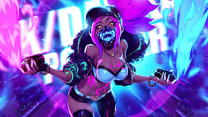 K D A Akali Graffiti Splash Art Wallpaper