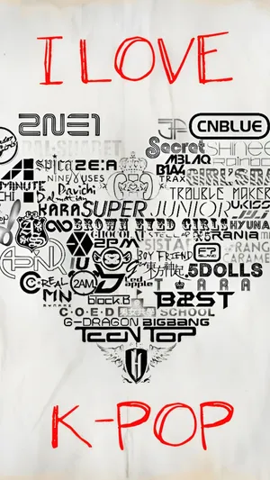 K Pop Love Heart Wallpaper