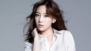 K-pop Queen, Taeyeon, Stunning In A White Polo Wallpaper