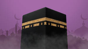 Kaaba Art Violet Wallpaper