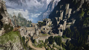 Kaer_ Morhen_ Fortress_ Aerial_ View Wallpaper