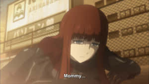 Kagari Shiina Standing In Front Of A Sunset Backdrop Wallpaper