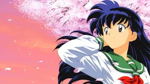 Kagome Higurashi Striking A Fierce Pose In A Captivating 1920x1080 Wallpaper Wallpaper