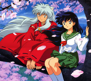 Kagome Inuyasha Romantic Anime Couples Wallpaper