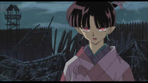 Kagura Drifts Into Battle In Inuyasha Wallpaper