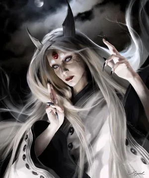 Kaguya Otsutsuki Ruling Over A Dystopian Landscape Wallpaper