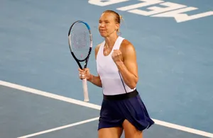 Kaia Kanepi Celebrates A Point Well Earned Wallpaper