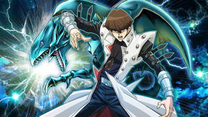 Kaiba White Dragon Lightning Powers Wallpaper