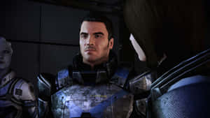 Kaidan Alenko Of Mass Effect With A Futuristic Background Wallpaper