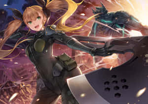 Kaiju No8 Female Character Battle Wallpaper