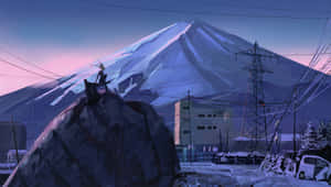 Kaiju No8 Mount Fuji Backdrop Wallpaper