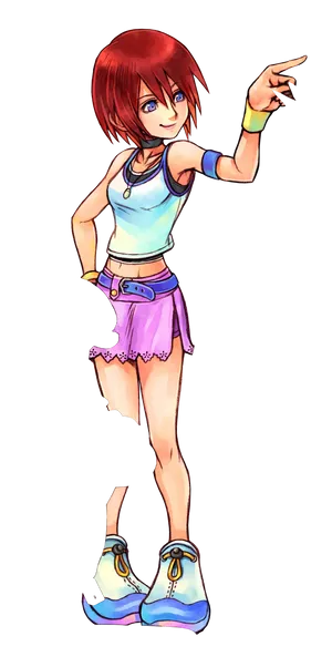 Kairi From Kingdom Hearts Gracefully Holding Her Keyblade. Wallpaper