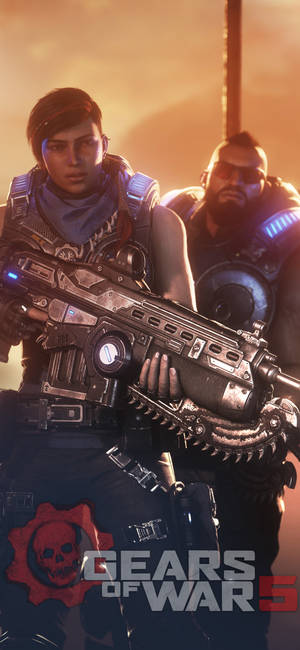 Kait Diaz And Fahz Chutani Gears 5 Iphone Wallpaper