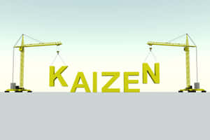 Kaizen Concept Cranes Hoisting Letters Wallpaper