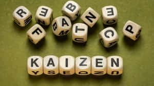 Kaizen Concept Wooden Blocks Wallpaper