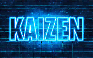 Kaizen Neon Signon Brick Wall Wallpaper