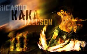 Kaka Brazilian Soccer Star Flames Wallpaper