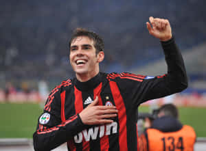 Kaka Celebratingin A C Milan Strip Wallpaper