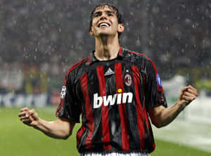 Kaka Celebrationin Rain A C Milan Wallpaper