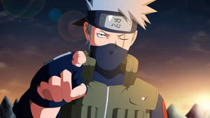 Kakashi 4k Pointing Forward Wallpaper