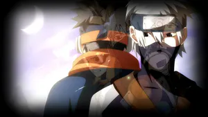 Kakashi And Tobi Face Off In An Intense Battle Wallpaper