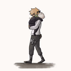 Kakashi Hatake And Minato Namikaze In A Fierce Battle Stance Wallpaper