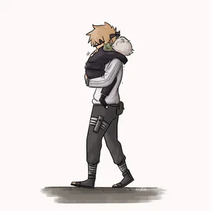 Kakashi Hatake And Minato Namikaze In A Fierce Battle Stance Wallpaper