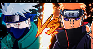 Kakashi Hatake And Pain Ready For Battle In Intense Anime Showdown Wallpaper