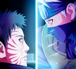 Kakashi Hatake And Tobi Face Off In An Intense Battle Wallpaper