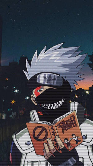 Kakashi Pfp With Book Wallpaper