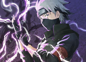 Kakashi With Purple Lightning Wallpaper