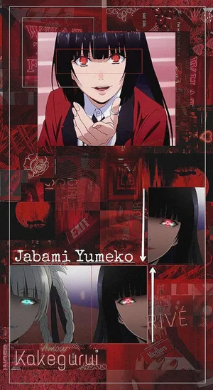 Kakegurui Yumeko Character Collage Wallpaper