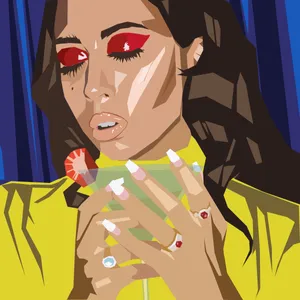 Kali Uchis Stylized Portrait Wallpaper