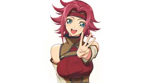 Kallen Stadtfeld In Action Pose With Her Knightmare Frame Wallpaper