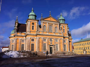 Kalmar Cathedral Sweden Winter Wallpaper