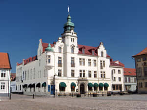 Kalmar Historic Hotel Facade Sweden Wallpaper