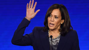 Kamala Harris On Debate Wallpaper