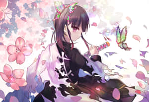 Kanao Tsuyuri In Her Kimono As Seen In The Anime 