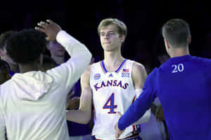 Kansas Basketball Player Celebration Wallpaper