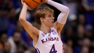 Kansas Basketball Player Shooting Wallpaper