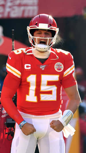 Kansas City Chiefs Patrick Mahomes Cool Afc Championship Shot Wallpaper