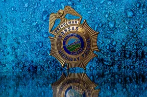 Kansas Highway Patrol Badge Wet Background Wallpaper