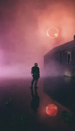 Kanye West Album Cover Featuring A Black And White Floral Portrait Of The Artist Wallpaper