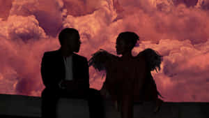 Kanye West Angelic Encounter Silhouette Wallpaper