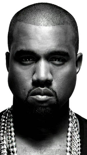 Kanye West In Black Portrait Wallpaper