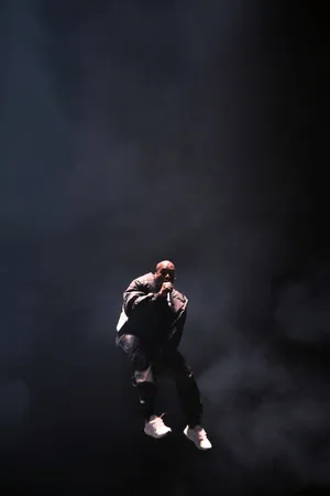 Kanye West Mid Air Performance Wallpaper