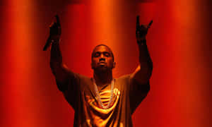 Kanye West Red Stage Performance Wallpaper