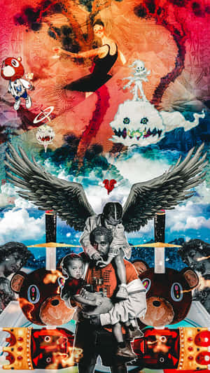 Kanye West Surreal Art Collage Wallpaper