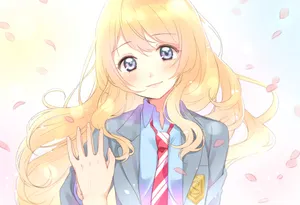 Kaori Miyazono Anime Smile Wallpaper